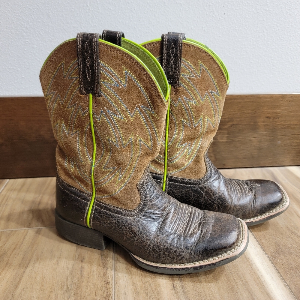 Ariat Youth Crossdraw Cowboy Boots 1.5 Leather